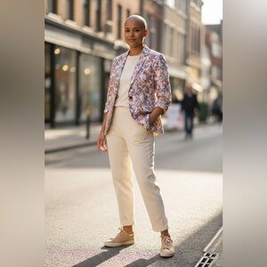 Tulle Floral Cropped Blazer | Size Medium | Retro Whimsical Style EUC